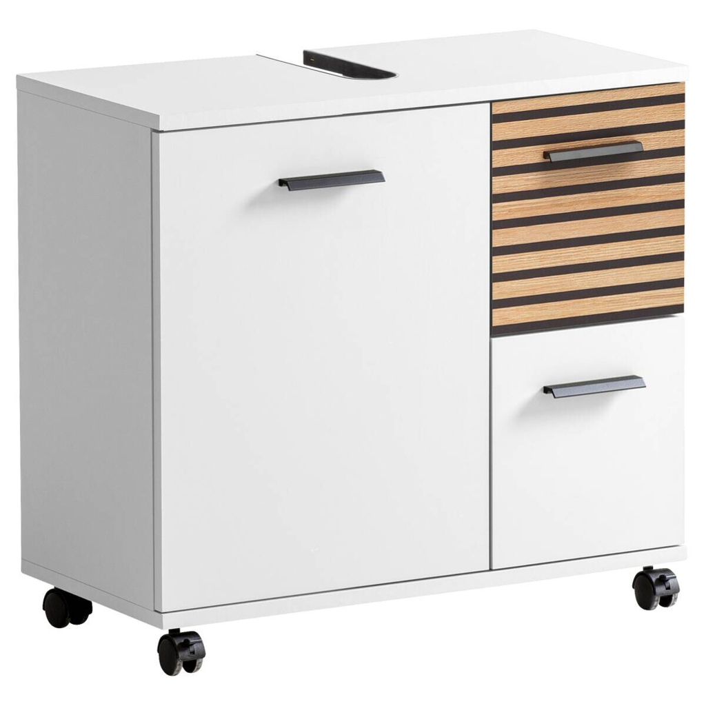 Waschbeckenunterschrank Katta weiß matt B/H/T: ca. 65,1x60x32 cm