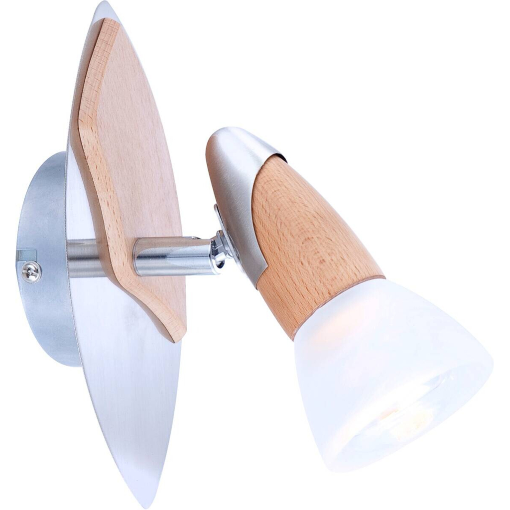 GLOBO Spot natur Holz Glas B/H: ca. 9,5x20 cm E14 1 Brennstellen