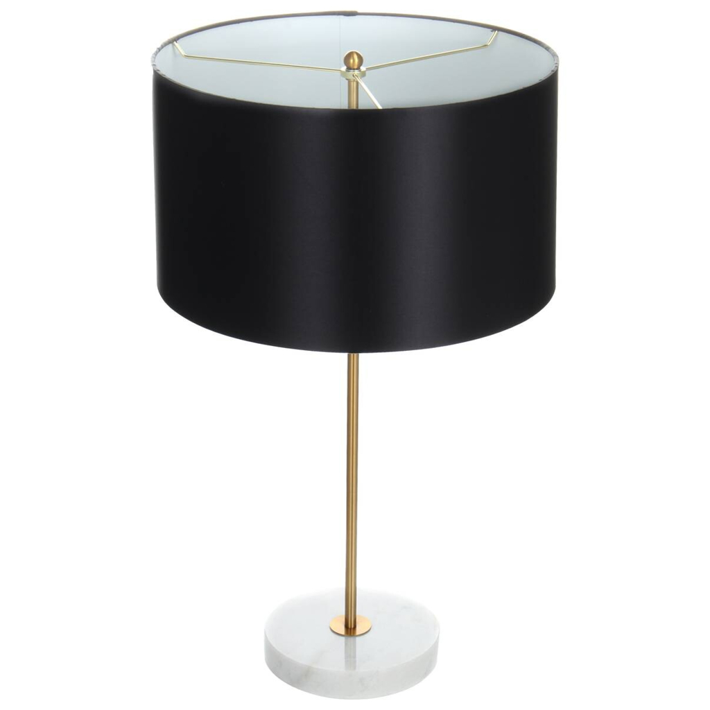 Kayoom Tischleuchte Piona 110 weiß gold schwarz Stoff Metall B/H/T: ca. 35x65x35 cm E27 1 Brennstellen