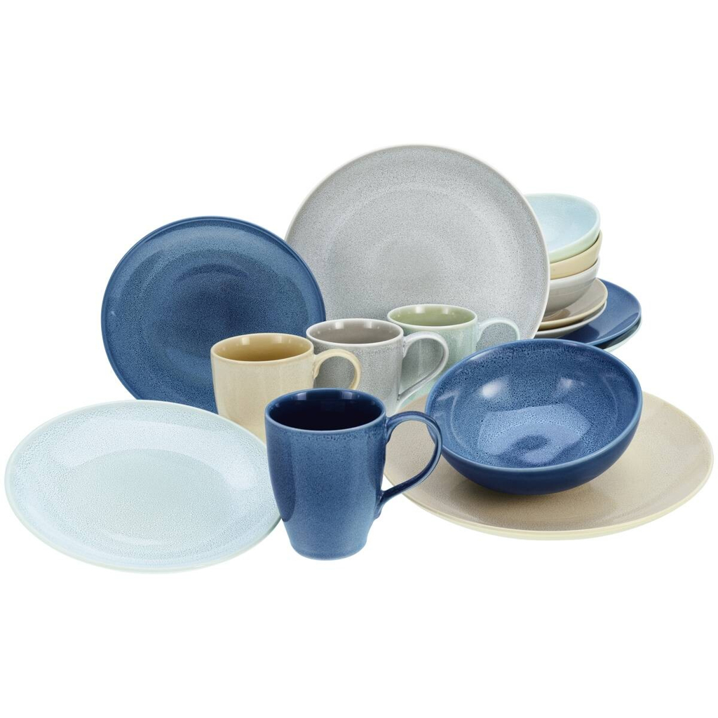CreaTable Kombiservice Reactive Nordic multicolor Steinzeug 16 tlg.