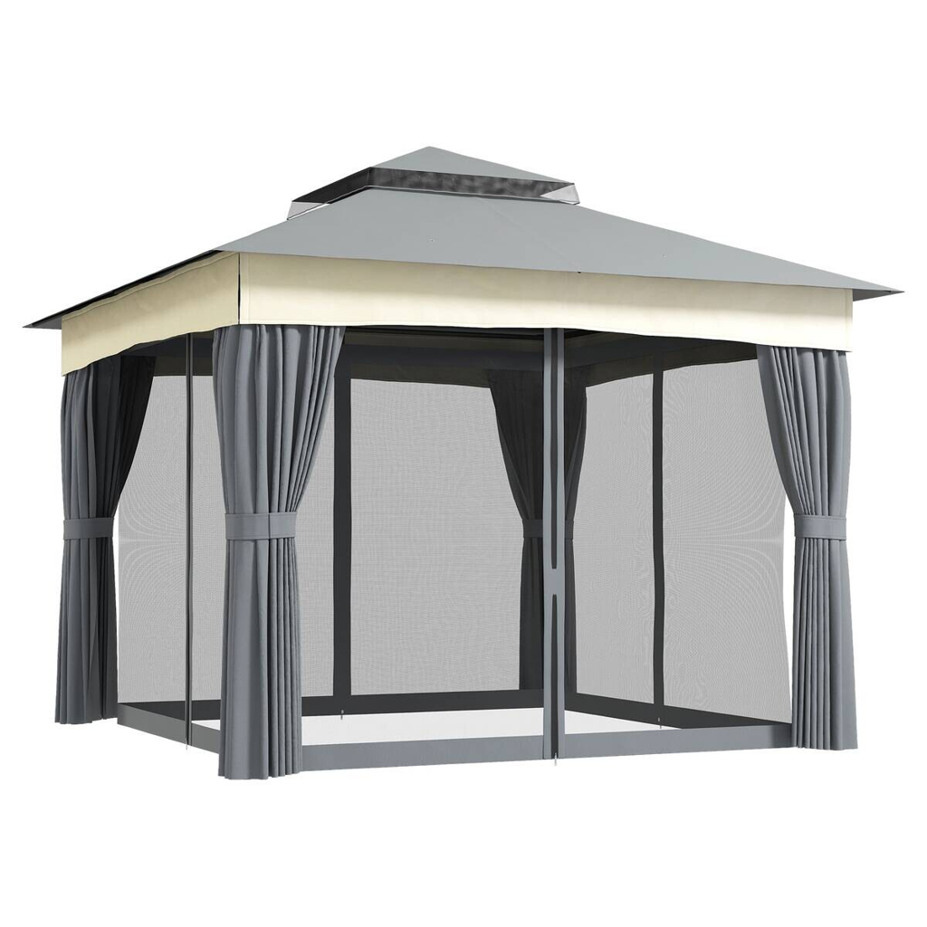 Outsunny Pavillon dunkelgrau Polyester B/H/L: ca. 306x269x306 cm