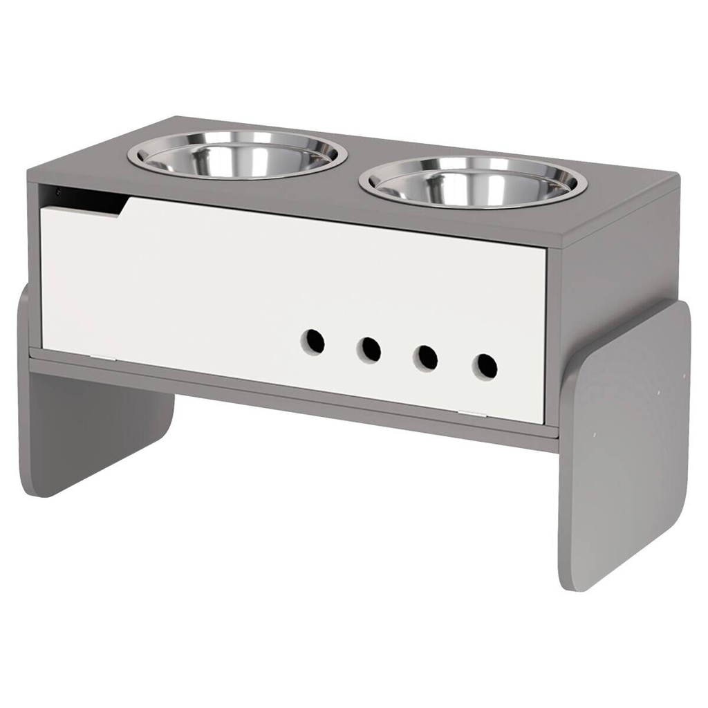PawHut Hundenapf grau MDF B/H/L: ca. 30x36,5x62,5 cm