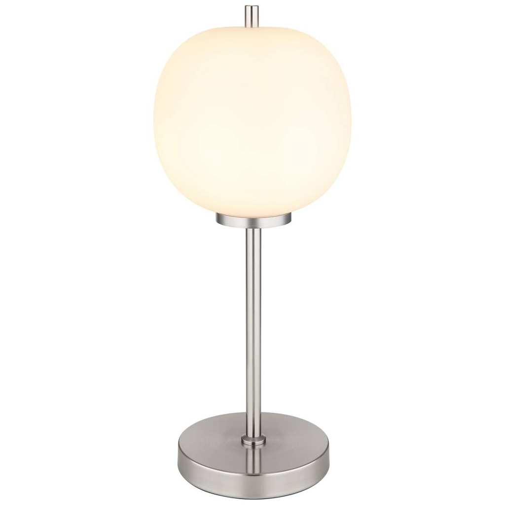 GLOBO Tischleuchte nickel Glas Metall H/D: ca. 45x18,5 cm 1 Brennstellen