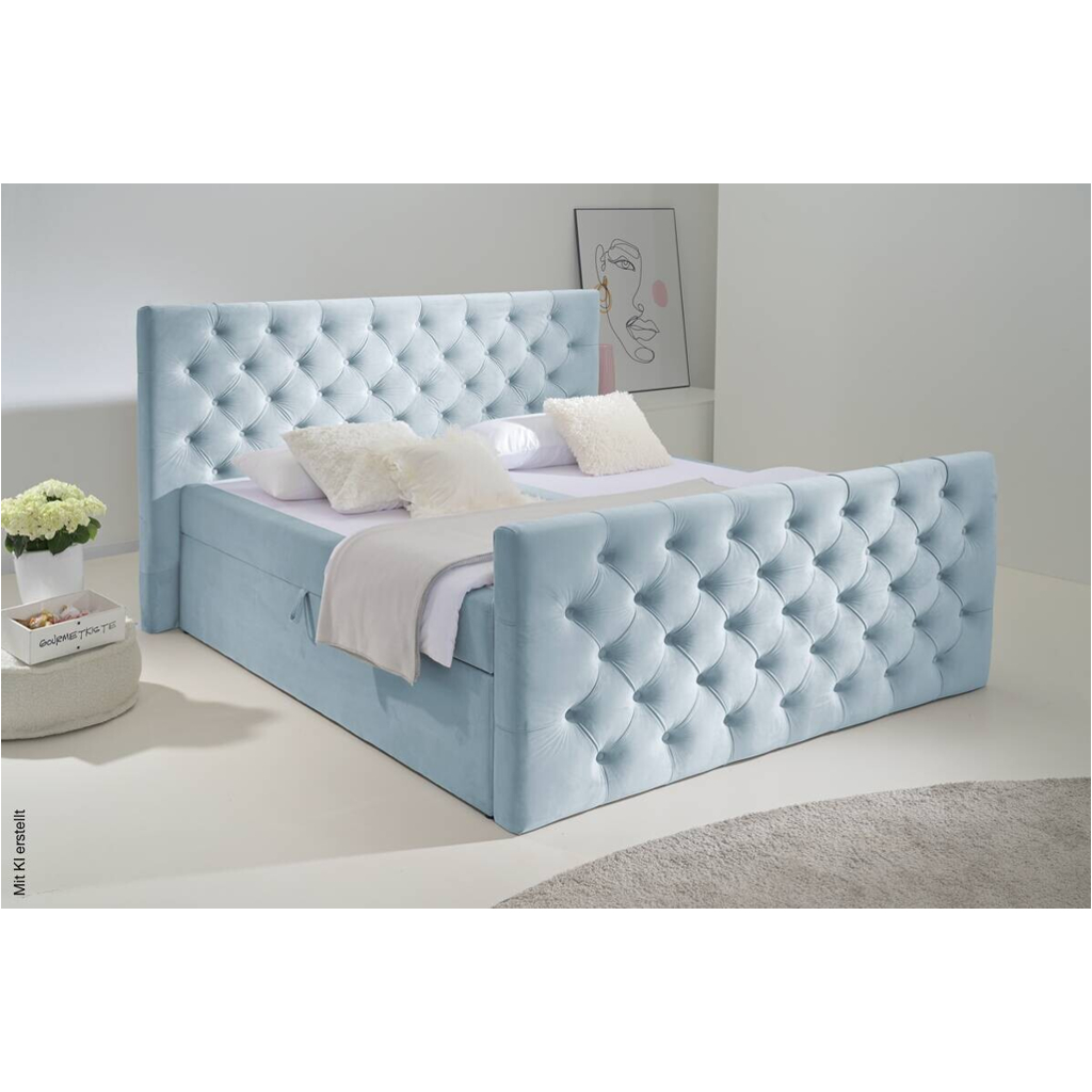 Boxbett Glow hellblau Liegefläche B/L: ca. 180x200 cm