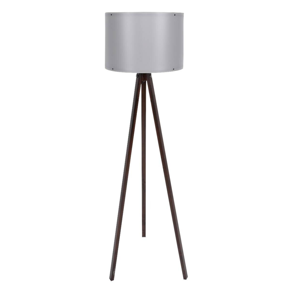 Opviq Stehlampe nussbaum grau MDF Polypropylen B/H/T/L/D: ca. 38x145x38x38x38 cm E27 1 Brennstellen