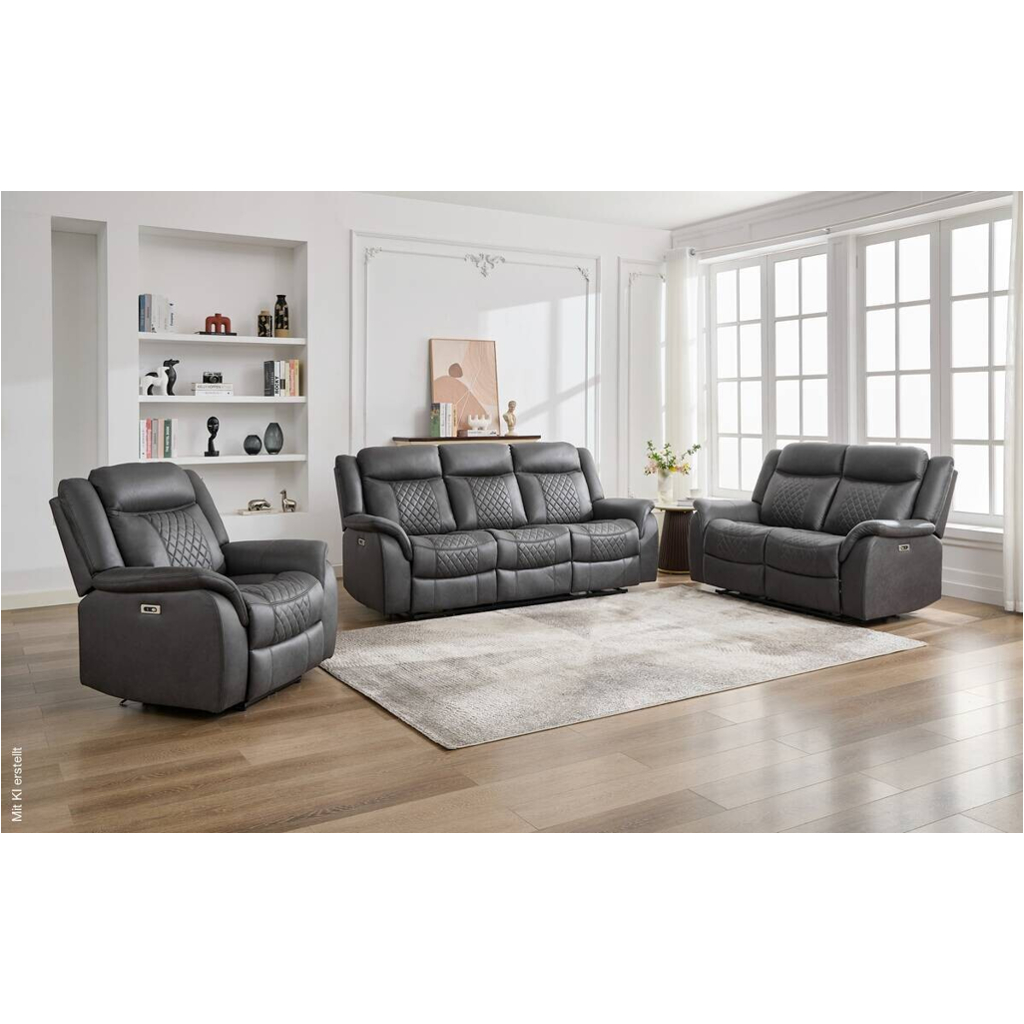 Sofa Pedro grau Microfaser B/H/T: ca. 220x108x94 cm