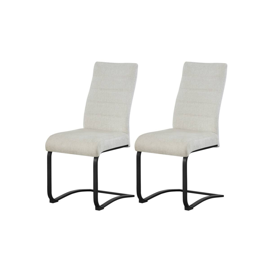 Schwingstuhl LENI, 2er Set creme schwarz Webstoff B/H/T: ca. 43x98x59 cm