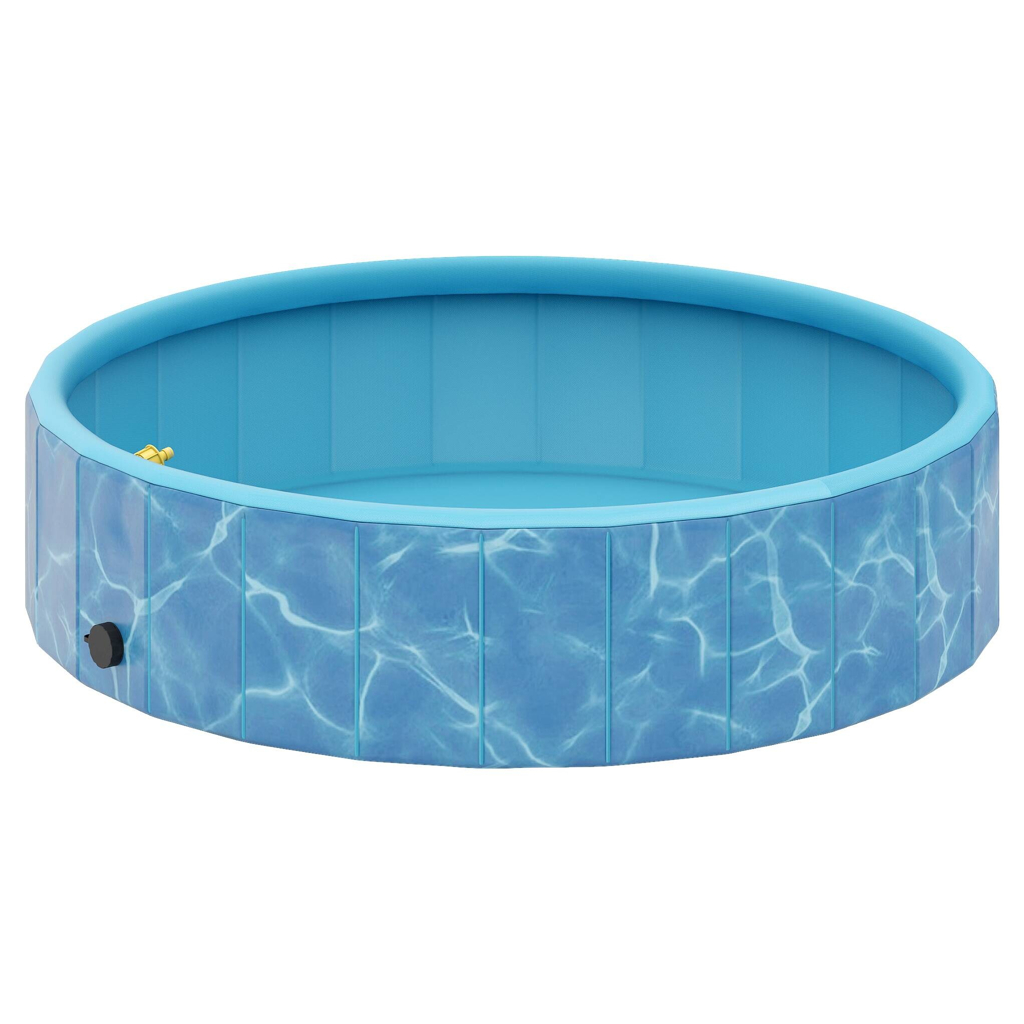 PawHut Hundepool blau Kunststoff B/H/L: ca. 120x30x120 cm