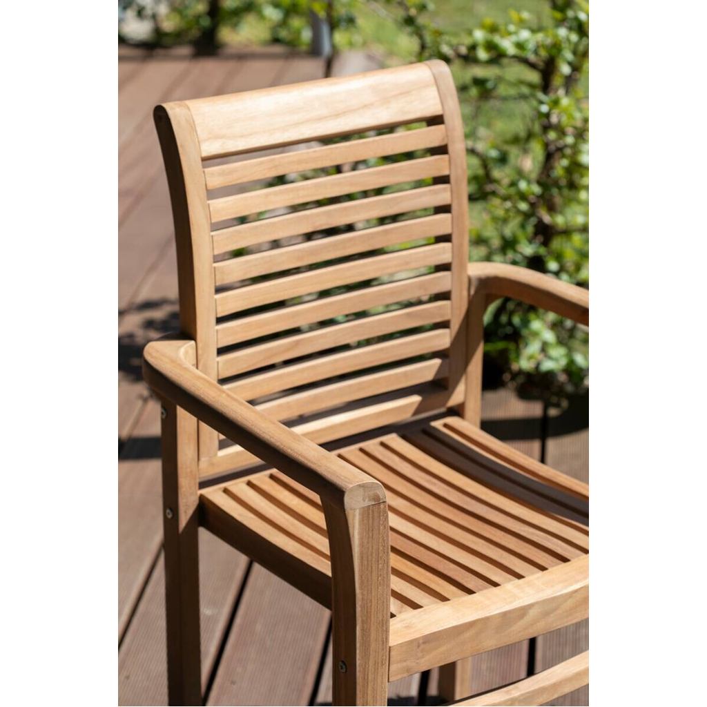 deVries Stapelsessel teak Teakholz B/H/L: ca. 52x92x63 cm
