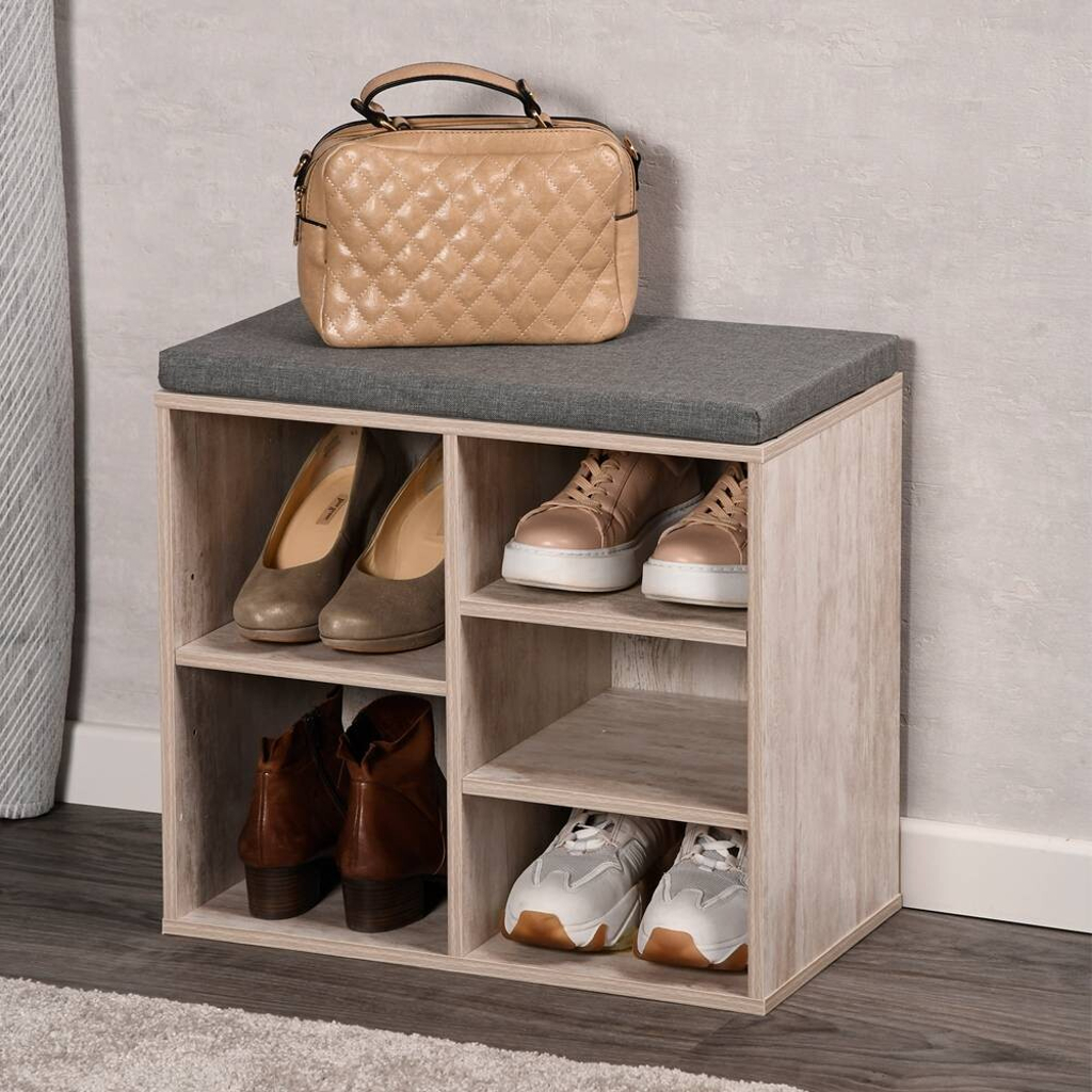 Kesper Schuhregal weißgrau Spanplatte B/H/L: ca. 29,5x48x51,5 cm