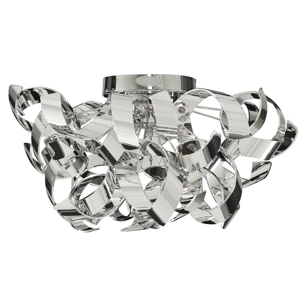 Searchlight Deckenleuchte Curls Chrom Stahl B/H/D: ca. 45x27x45 cm G9 3 Brennstellen