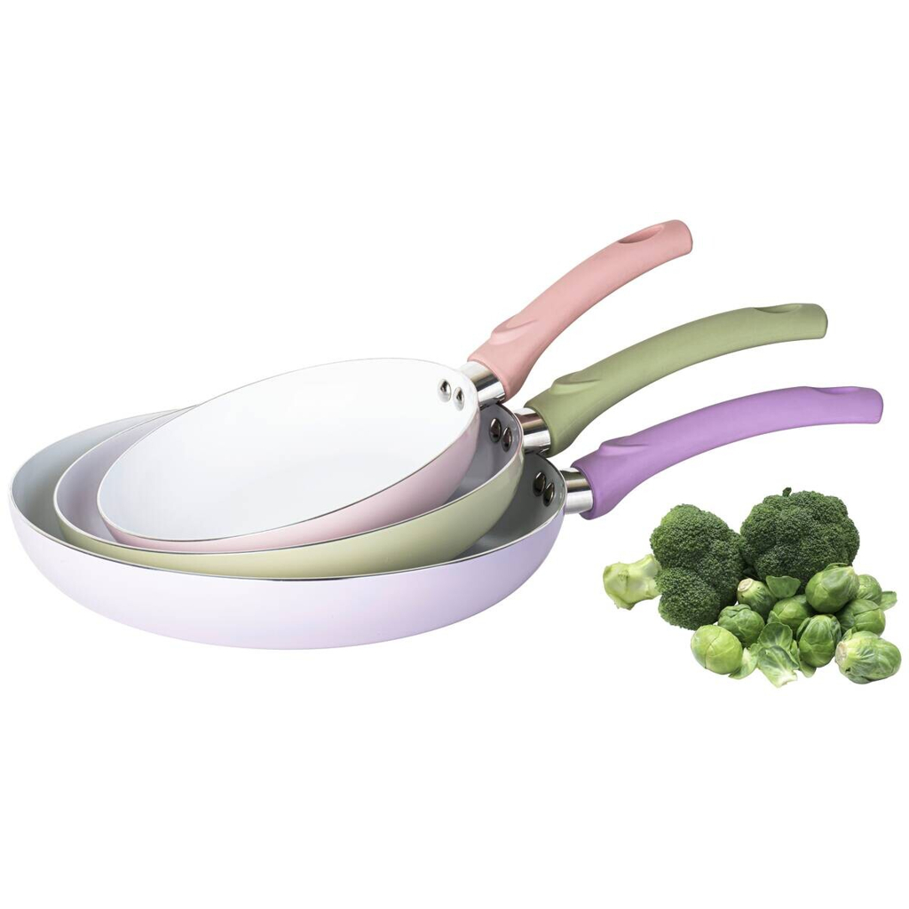 Pfannenset rosa Aluminium 3 tlg.