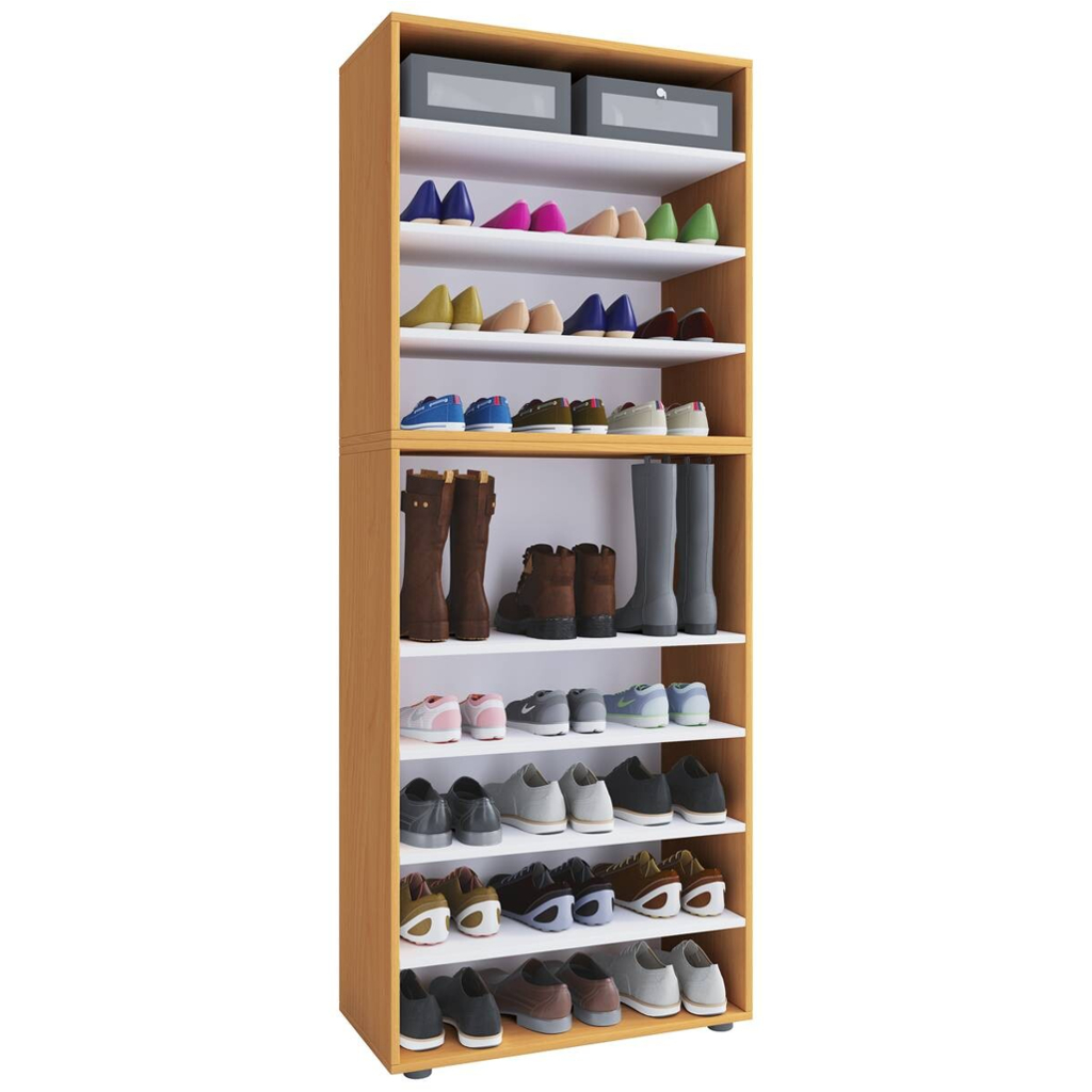 Schuhregal Lona buche Nachbildung weiß B/H/T: ca. 70x183x37 cm