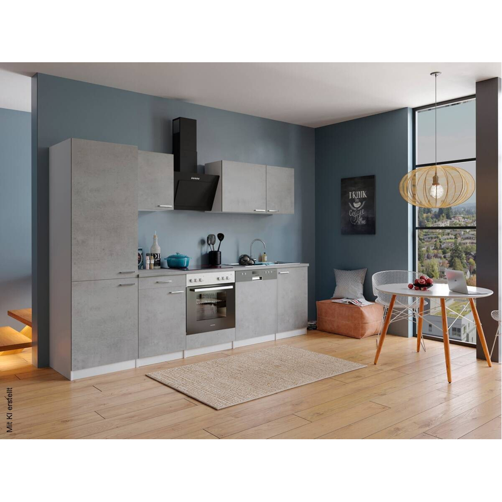 Respekta Küchenblock Malia Beton Optik B/H/T: ca. 280x200x60 cm