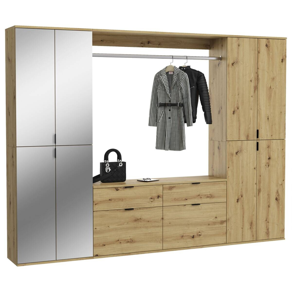 Garderobe PROJEKT Eiche Artisan Nachbildung Spiegel B/H/T: ca. 243x193x34 cm