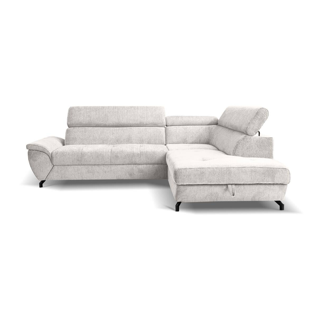 Ecksofa mit Bettfunktion und Bettkasten natur Microfaser B/H/T: ca. 263x77x210 cm