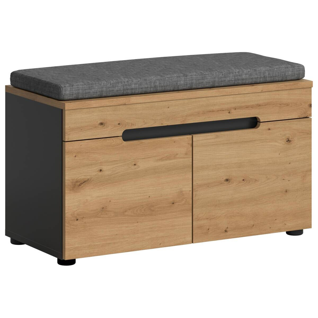Sitzbank Canu basaltgrau Nachbildung Artisan Nachbildung B/H/T: ca. 80x45x37 cm