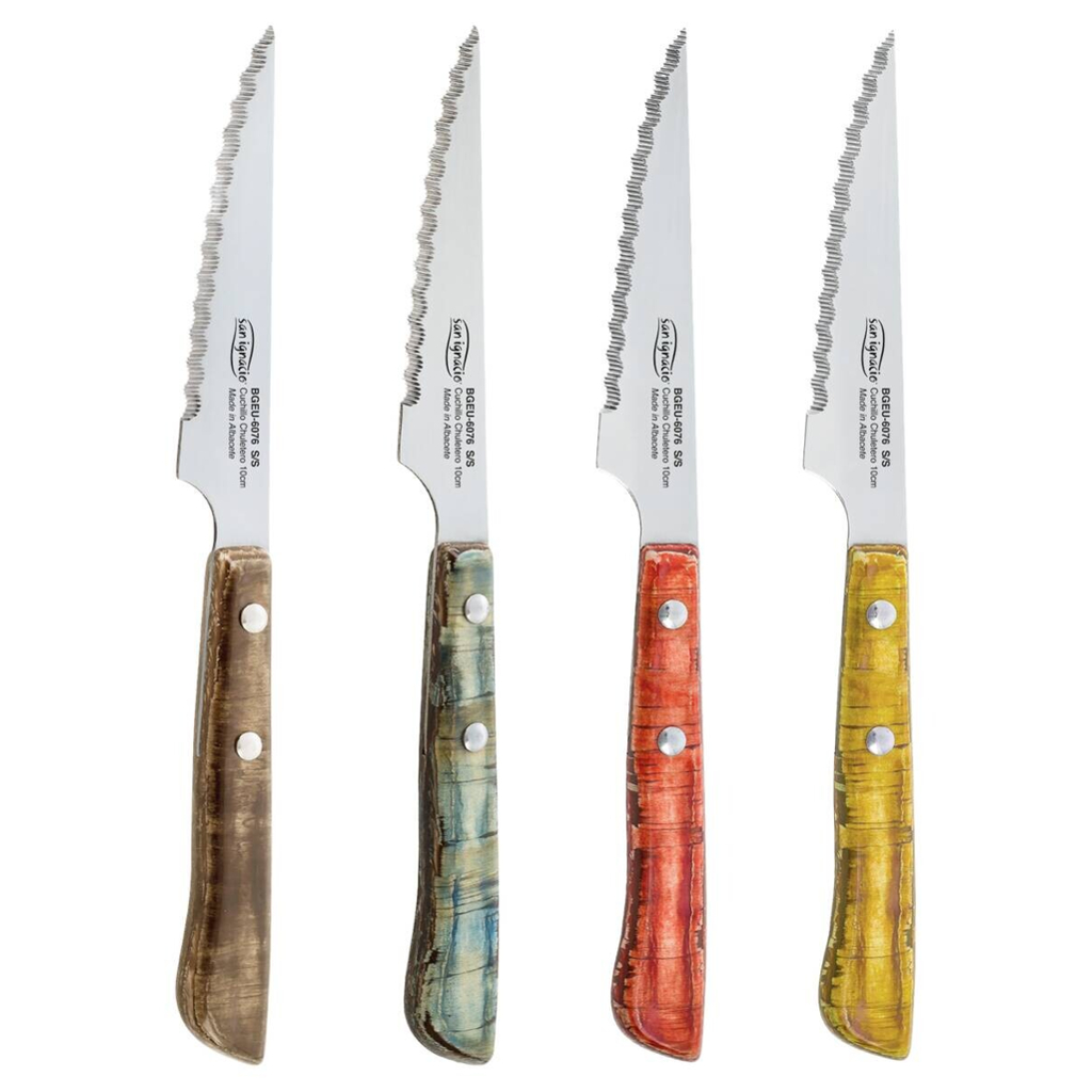 SAN IGNACIO Steakmesser-Set EVERGREEN bunt Edelstahl 4 tlg.