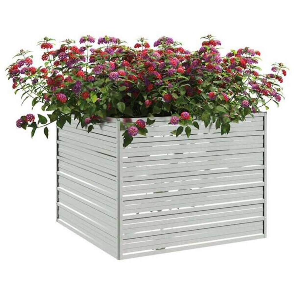Garten-Hochbeet silber Stahl B/H/L: ca. 100x77x100 cm