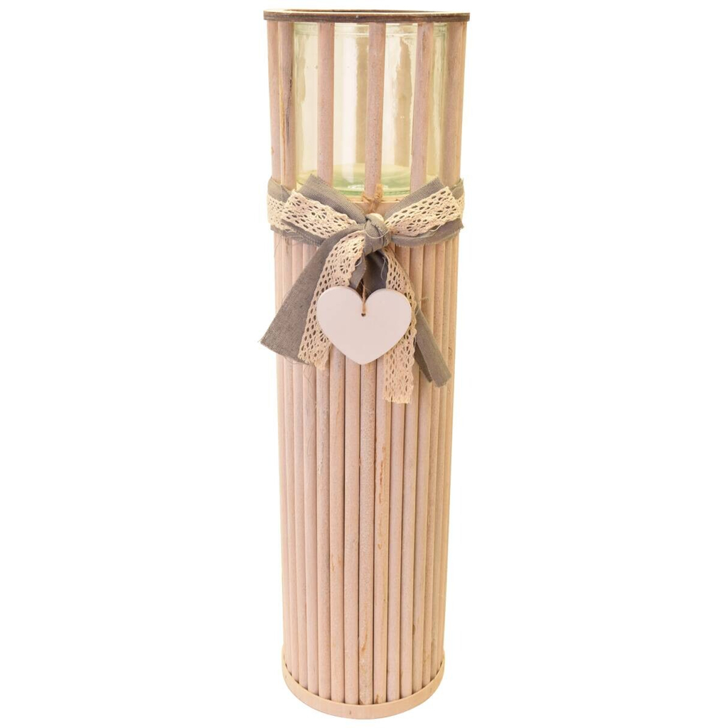 Windlicht natur Bambus H/D: ca. 46x15 cm