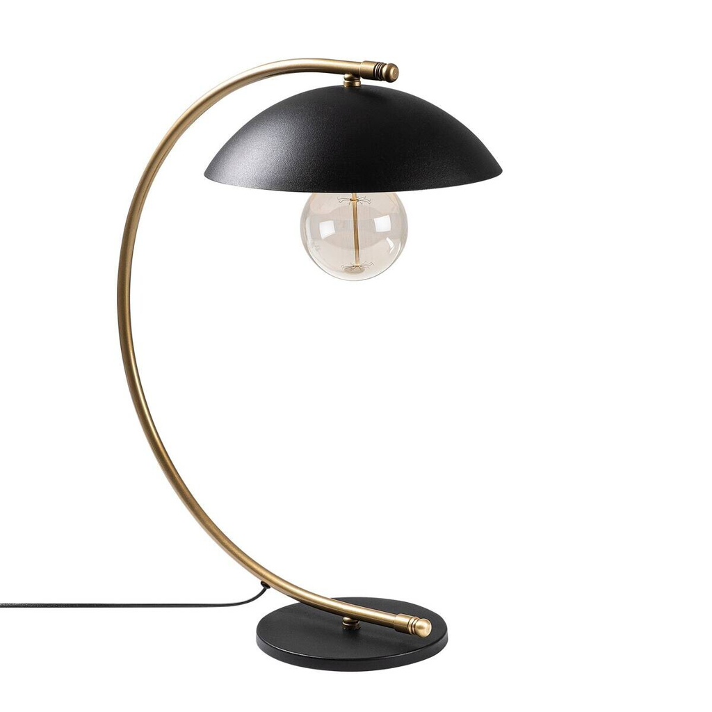 Opviq Tischleuchte schwarz gold Metall B/H/L: ca. 43x55x26 cm E27 1 Brennstellen