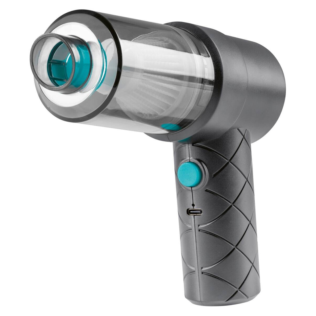 CLEANmaxx Akku-Handstaubsauger blau grau B/H/L: ca. 6,5x11,5x16 cm