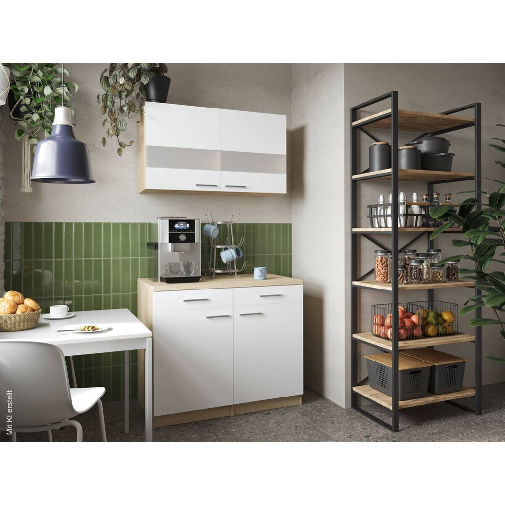Anbauküchen-Set Merle weiß B/H/T: ca. 100x200x60 cm