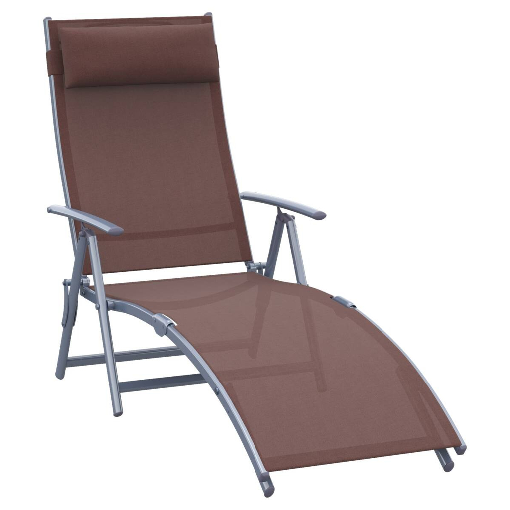 Outsunny Gartenliege braun Stoff B/H/L: ca. 635x100,5x137 cm
