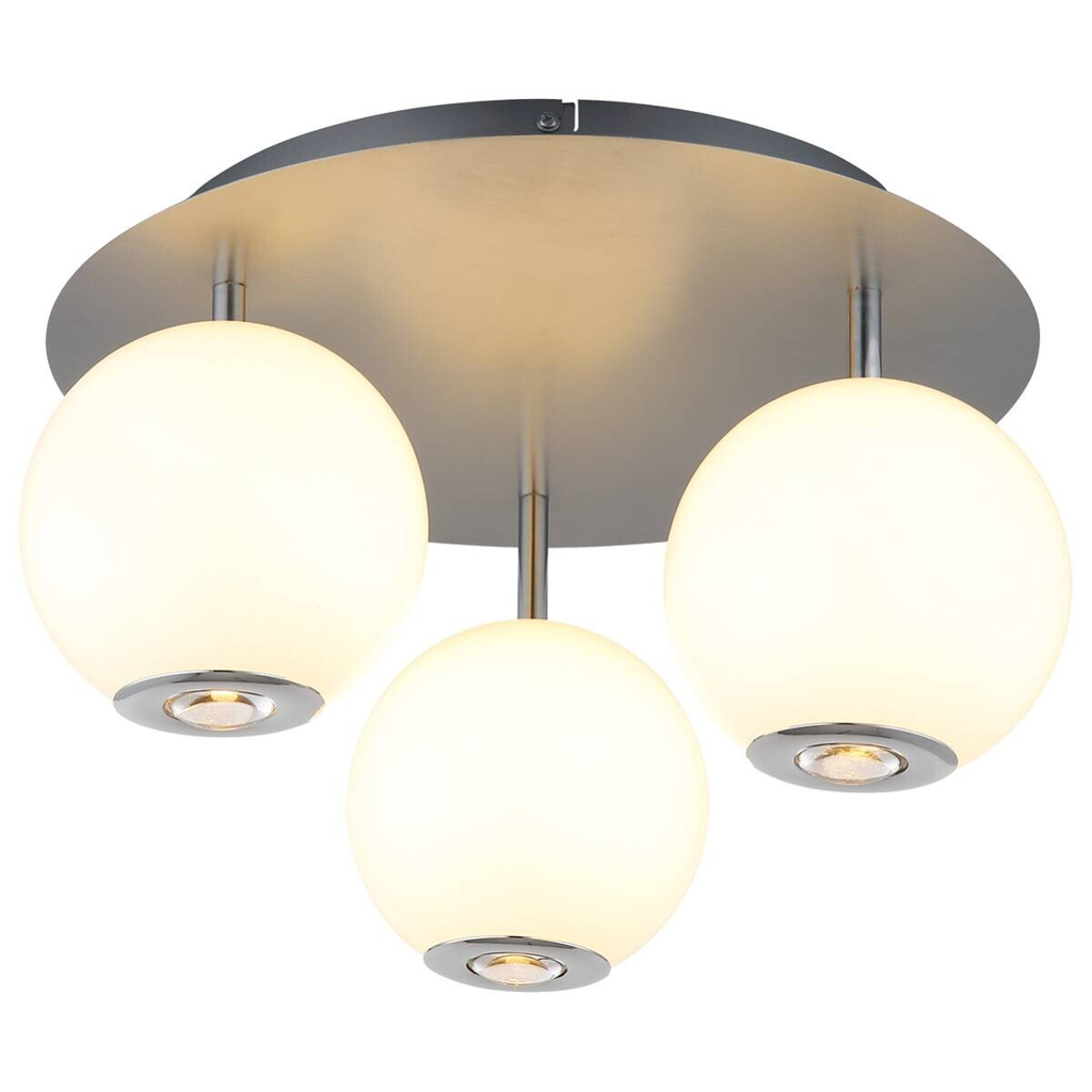 GLOBO Deckenleuchte grau Opal Glas Metall H/D: ca. 25x42 cm 1 Brennstellen