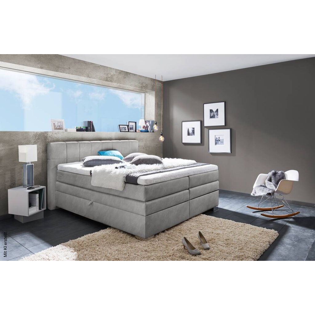 Boxspringbett Maratea silber Liegefläche B/L: ca. 180x200 cm