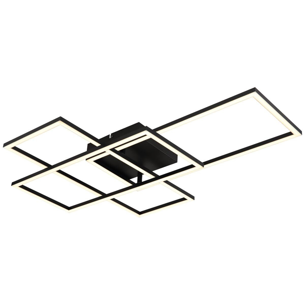 GLOBO Deckenleuchte schwarz Metall Acryl B/H/T: ca. 51x9,5x74 cm 1 Brennstellen