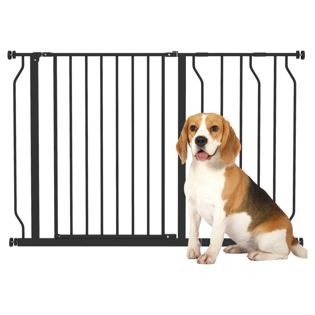 PawHut Schutzgitter schwarz Stahl B/H/L: ca. 4x76x115 cm