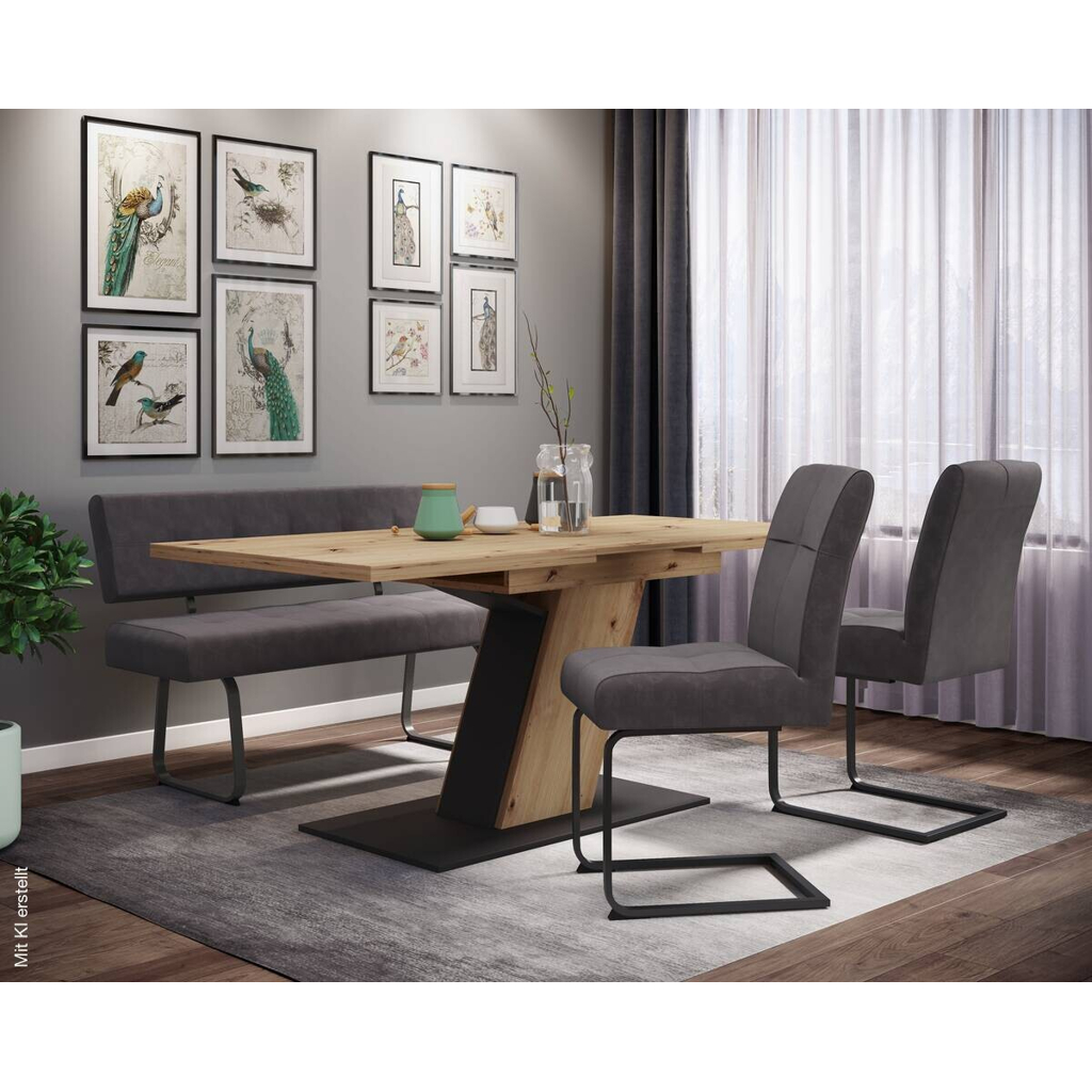 Essgruppe Luise Eiche anthrazit Holzwerkstoff B/H/T: ca. 180x76x90 cm