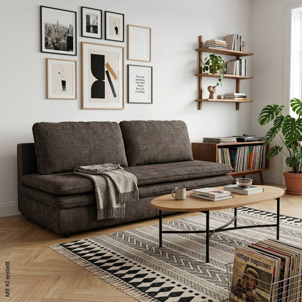 Schlafsofa Fiesta Mocca Microfaser B/H/T: ca. 200x89x85 cm