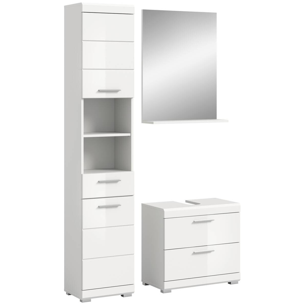 Badezimmer-Set Scout weiß weiß Hochglanz B/H/T: ca. 112x191x37 cm