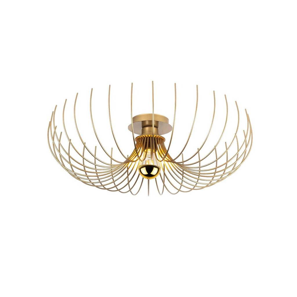 Opviq Pendelleuchte Karsortel gold B/H/T/L/D: ca. 56x16x56x56x56 cm E27 1 Brennstellen