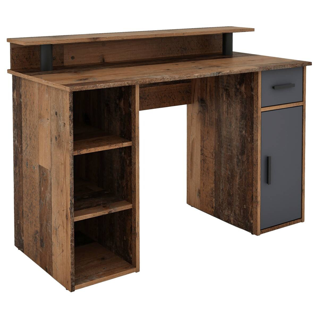 Schreibtisch DIEGO Eiche Old Wood Nachbildung anthrazit