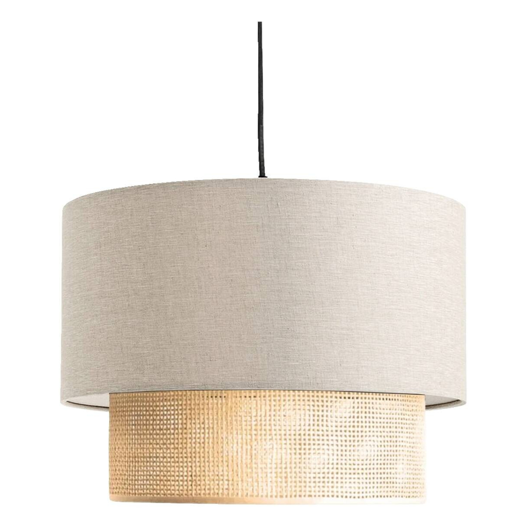 Opviq Pendelleuchte creme Stoff B/H/T/L/D: ca. 30x70x30x30x30 cm E27 1 Brennstellen