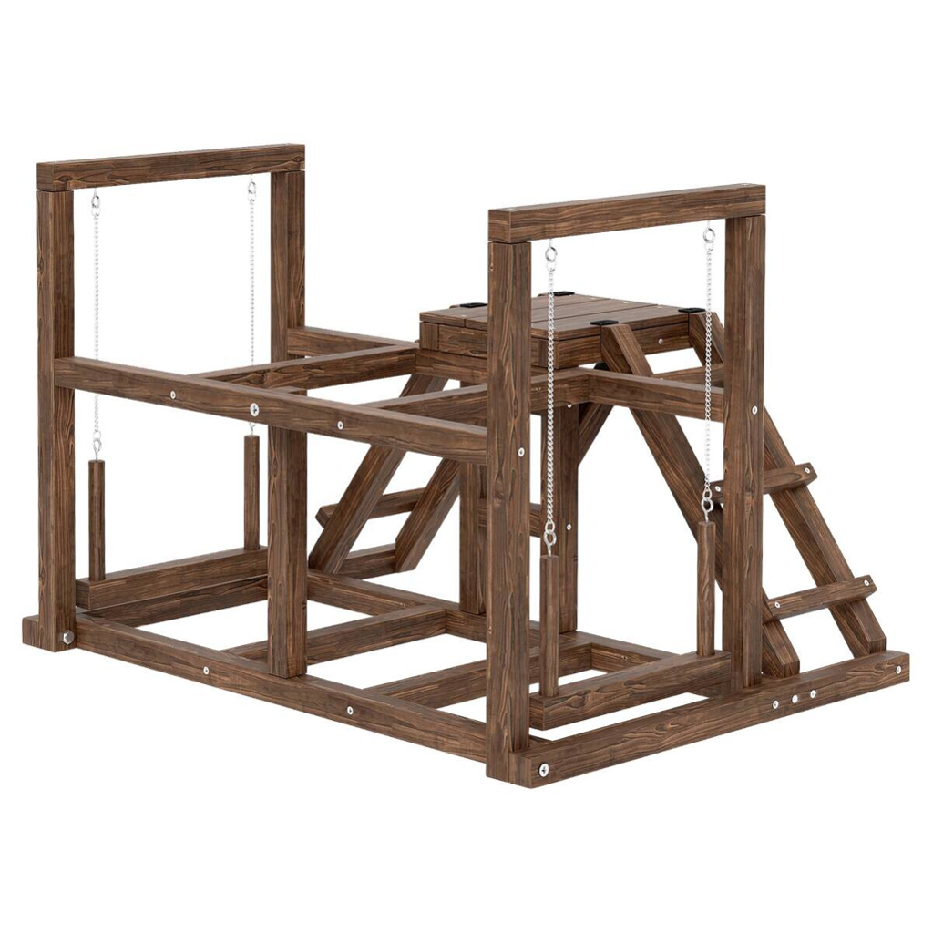PawHut Hühner-Spielgerüst kaffee Holz B/H/L: ca. 60x55x82 cm