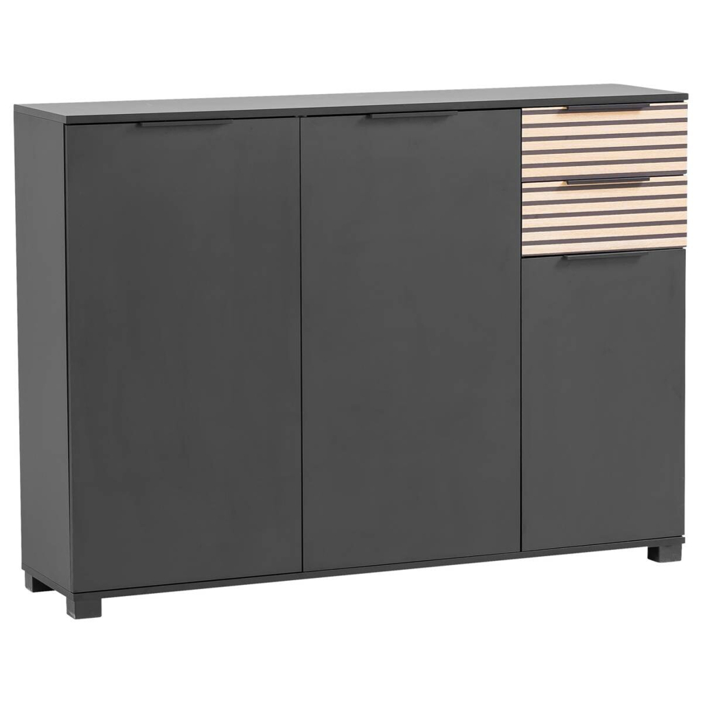 Schuhschrank Alexa schwarz matt B/H/T: ca. 141,9x105,5x35 cm