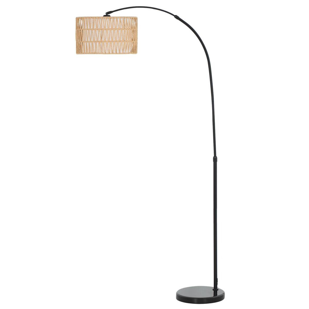 HOMCOM Stehleuchte braun schwarz Metall Marmor B/H/L: ca. 34x175x93 cm E27 1 Brennstellen