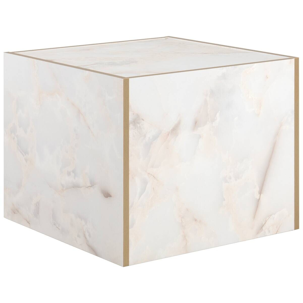 Beistelltisch Brilon weiß gold Optik B/H/T: ca. 50x40x50 cm