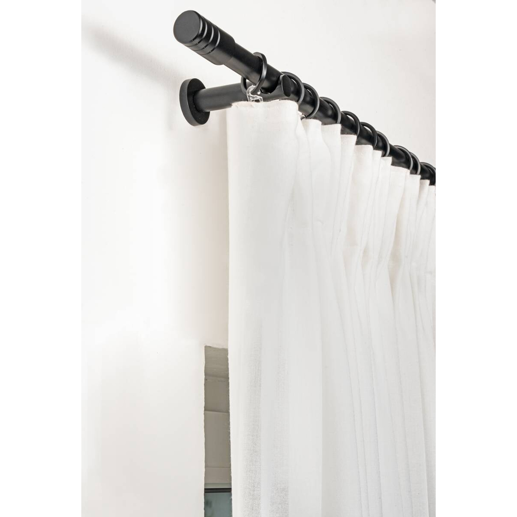 Gardinenstange schwarz Aluminium ausziehbar von ca. 160 bis 280 cm 1.0 Läufe