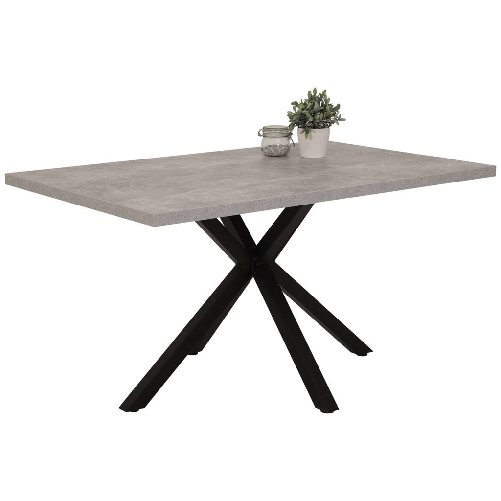 Esstisch CLEO I Beton Optik anthrazit B/H/T: ca. 140x76x90 cm