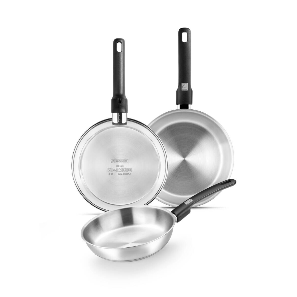 Monix Pfannenset Elite silber Edelstahl 3 tlg.