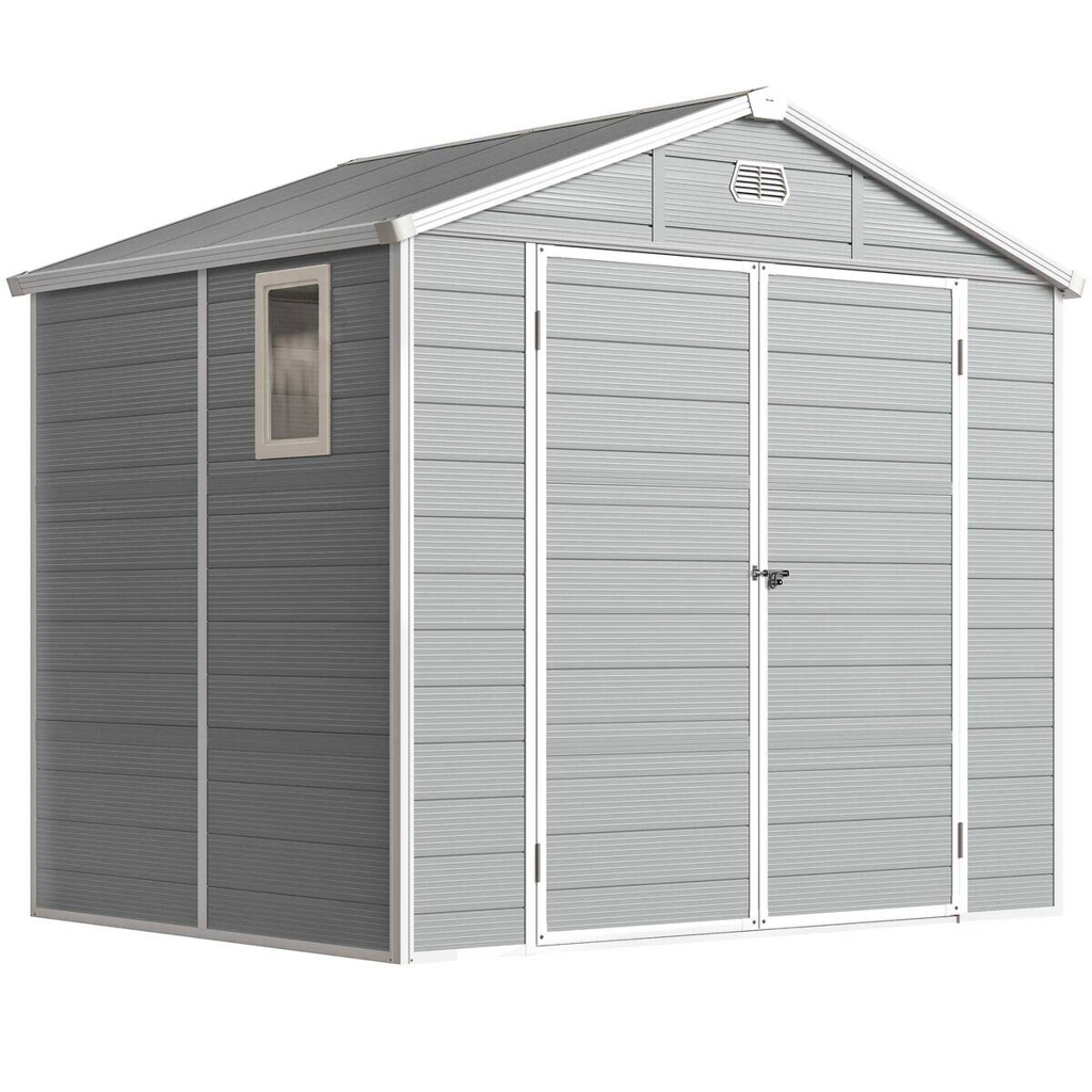 Outsunny Gartenhaus hellgrau B/H/T/L: ca. 190x228x190x240 cm