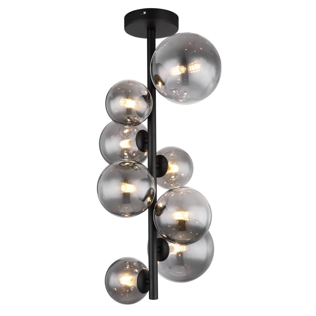 GLOBO Deckenleuchte schwarz Metall H/D: ca. 60x28 cm G9 8 Brennstellen