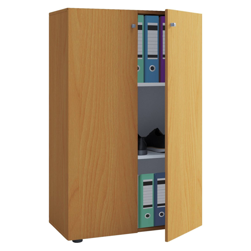 Büroschrank Lona XL buche Nachbildung weiß B/H/T: ca. 70x110x39 cm