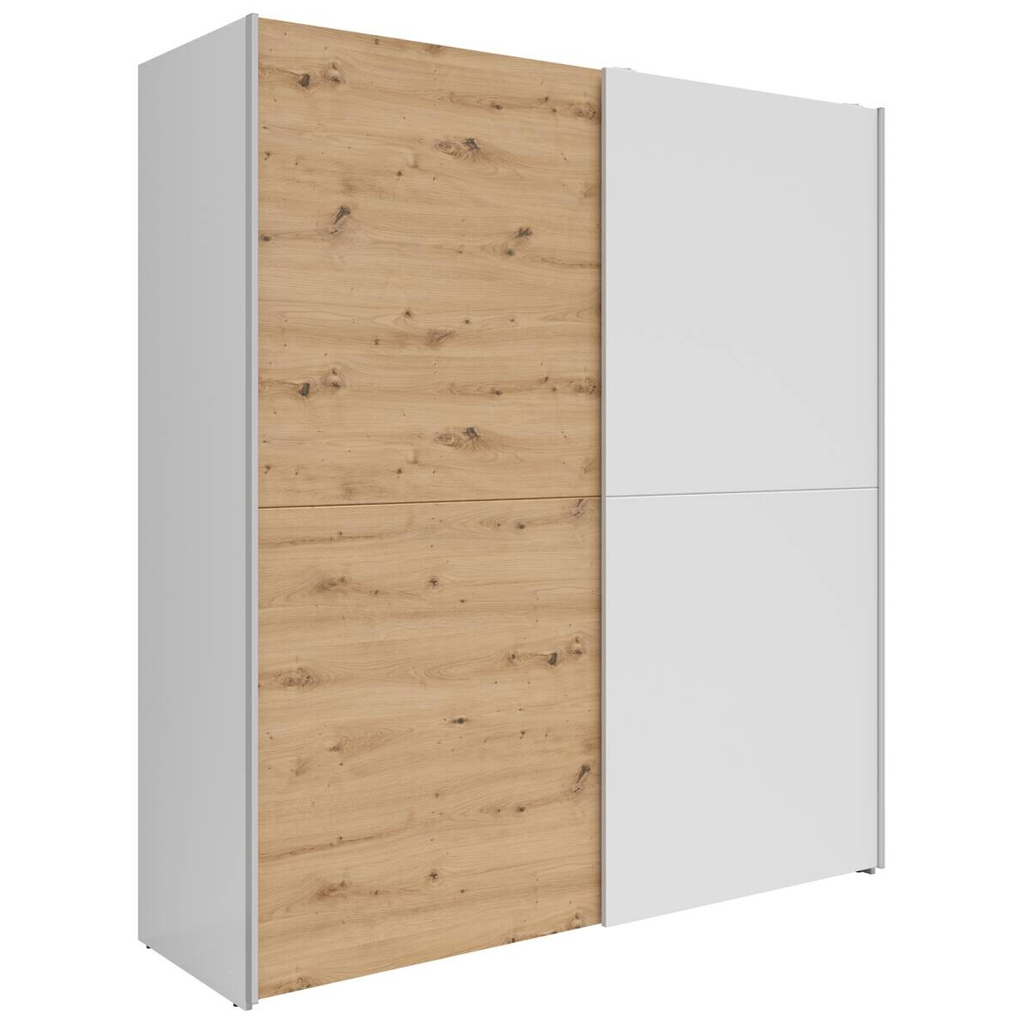 Schwebetürenschrank Time weiß Eiche Artisan Nachbildung B/H/T: ca. 170,3x190,5x59 cm