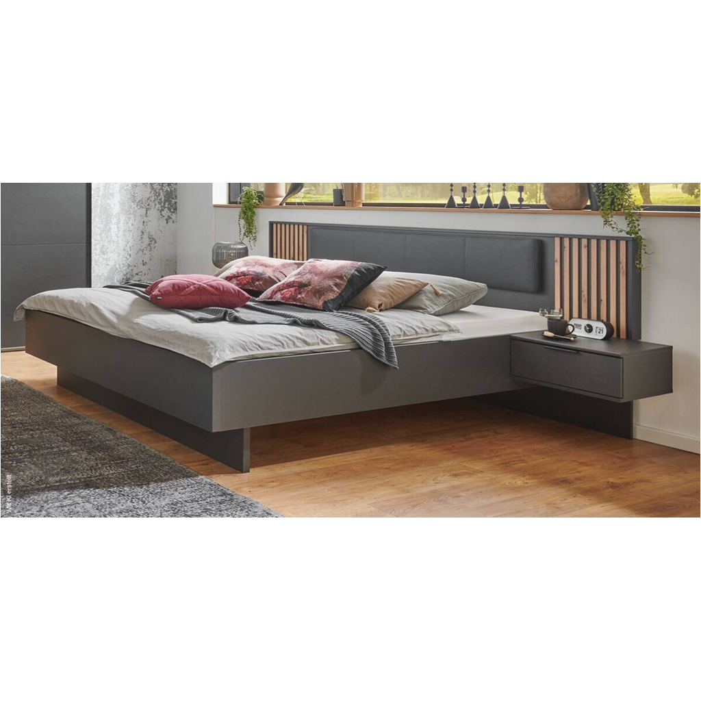 Bettanlage Ancona Graphit Artisan Nachbildung B/H/T: ca. 301x104x210 cm Liegefläche B/L: ca. 180x200 cm